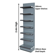 Ladder Rack Promo Bay 2.4m High | 200mm Base Shelf | 200mm Uppers