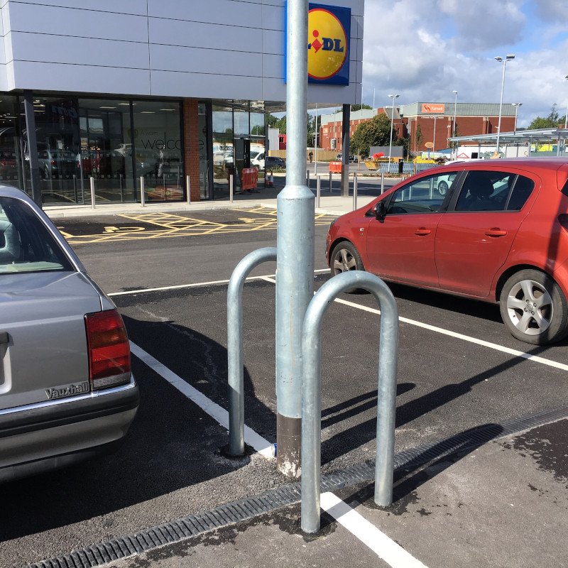 Lamp Post Protector Galvanised - Store Fittings Direct