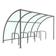 Leyton Cycle Shelter | PET G Roof With Cycle Stands - Store Fittings Direct