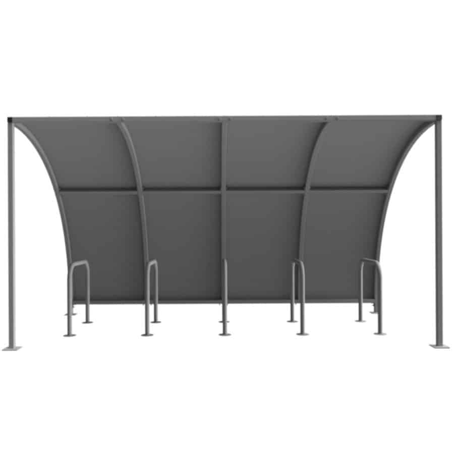 Leyton Cycle Shelter | Steel Roof With Cycle Stands - Store Fittings Direct