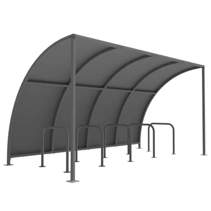 Leyton Shelter Galv with Sheffields - Side View