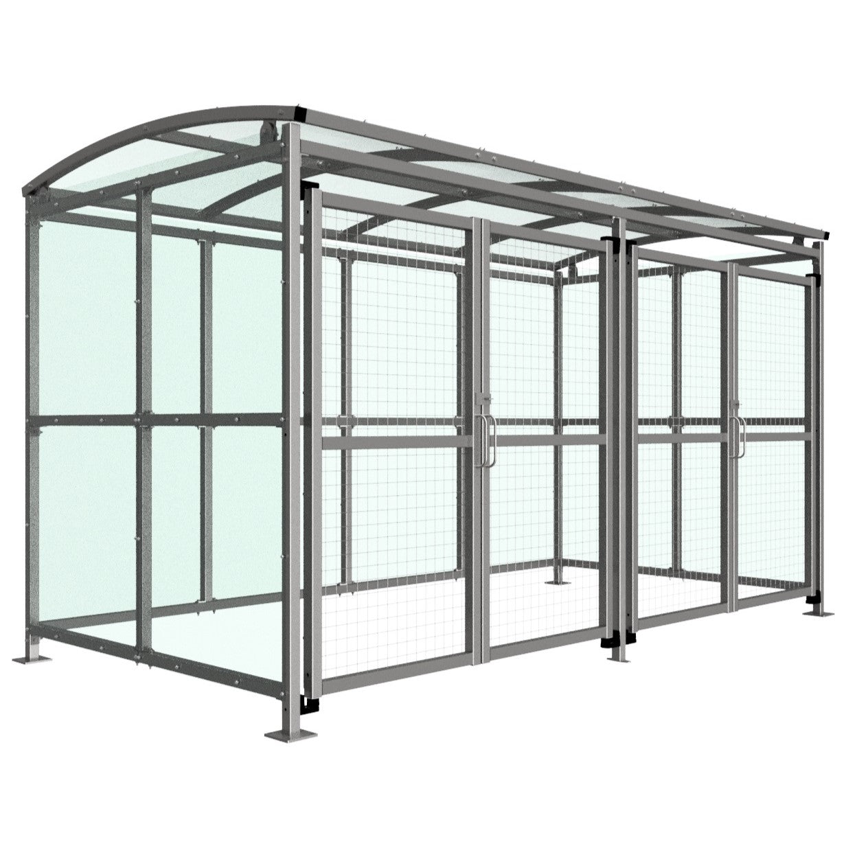 MC1 Secure Cycle Shelter with Mesh Gates - Store Fittings Direct