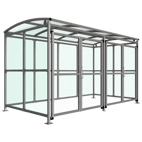 MC1 Secure Cycle Shelter with Mesh Gates - Store Fittings Direct