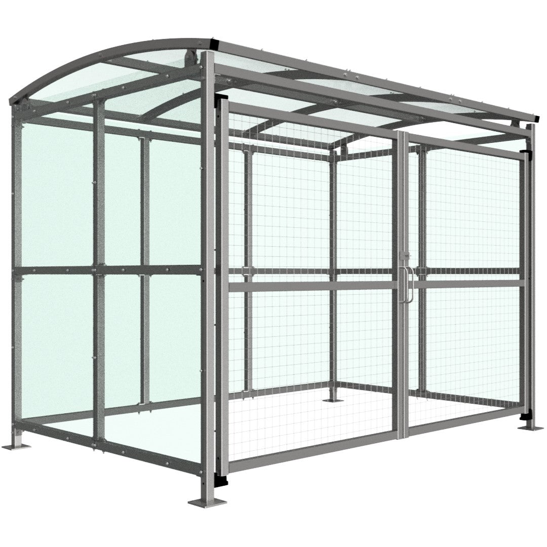 MC1 Secure Cycle Shelter with Mesh Gates - Store Fittings Direct