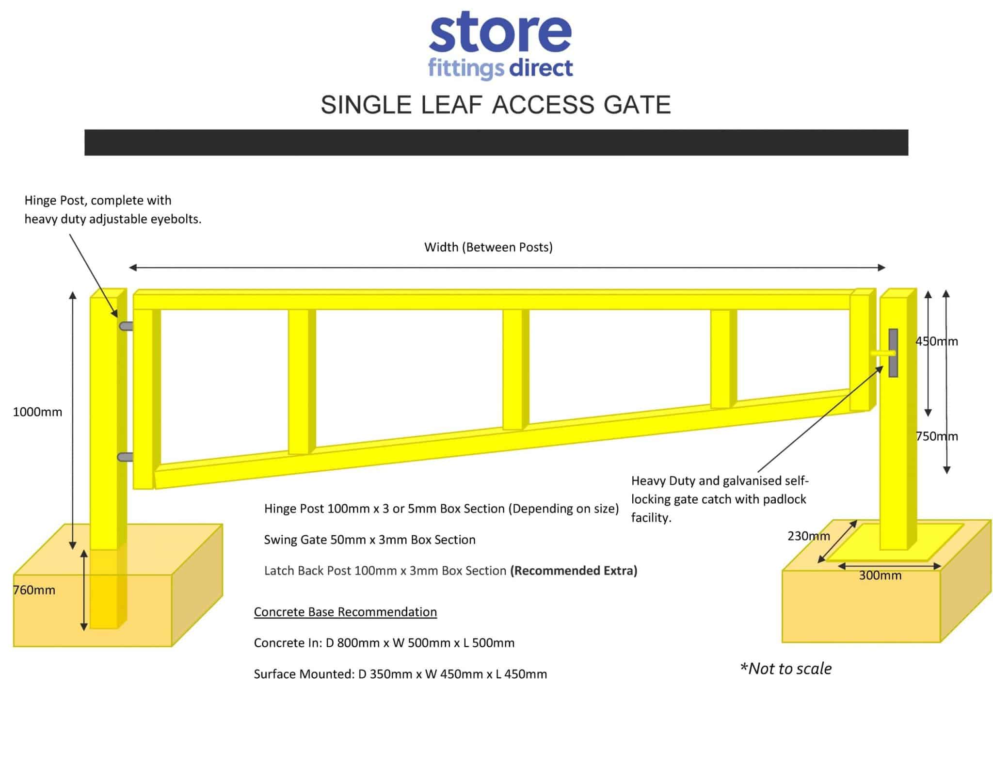 Manual Swing Barrier Gate | Single Leaf Access Gate - Store Fittings Direct