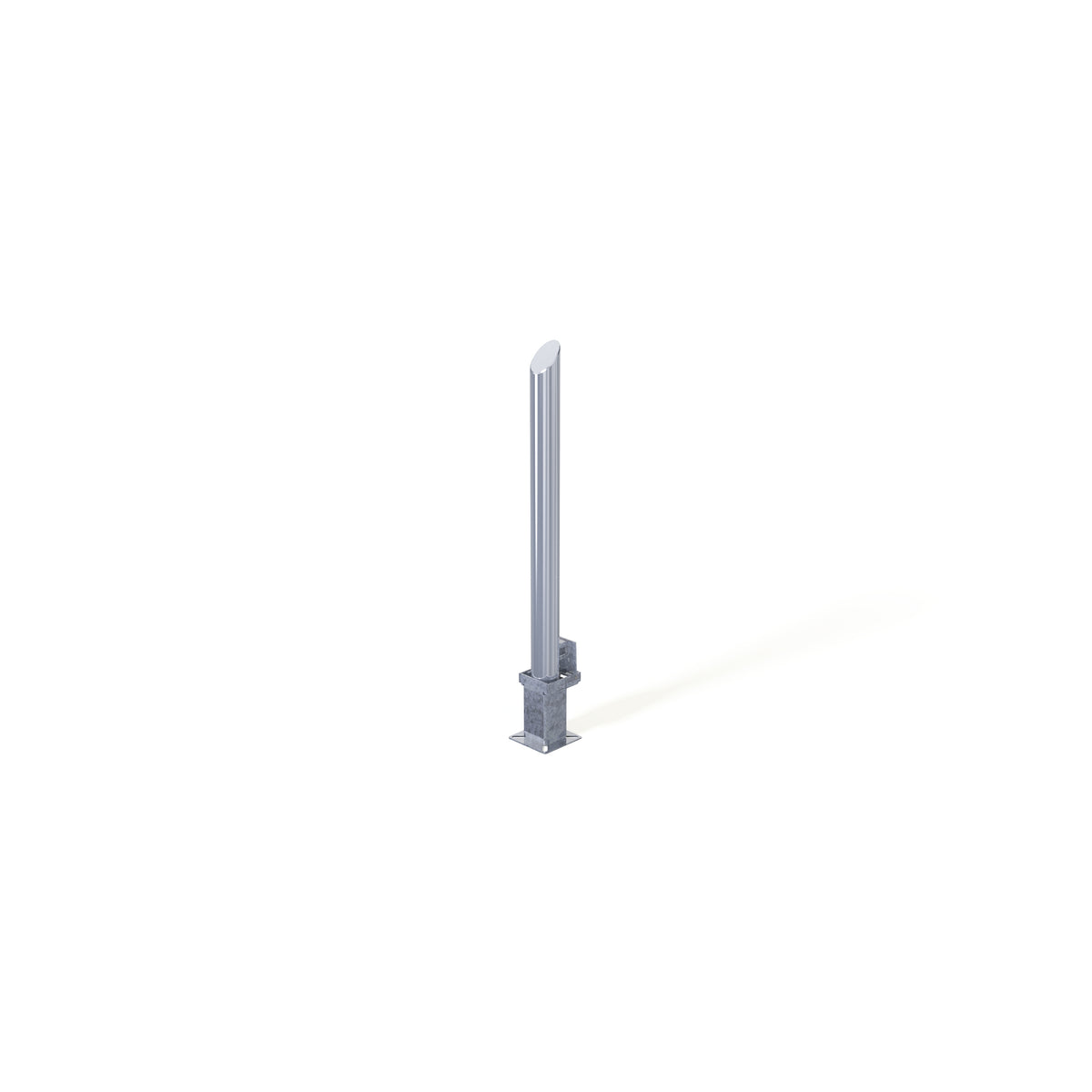 Removable stainless steel bollard with lockable socket