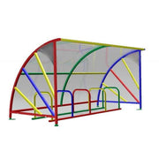 Multi Coloured 10 Cycle Shelter - Store Fittings Direct