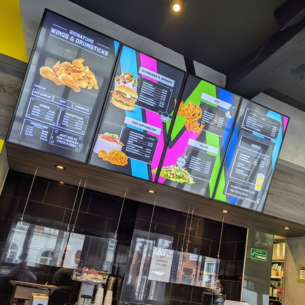 Network Digital Menu Boards | Cloud-Based Digital Signage for Restaurants & Retail UK - Store Fittings Direct