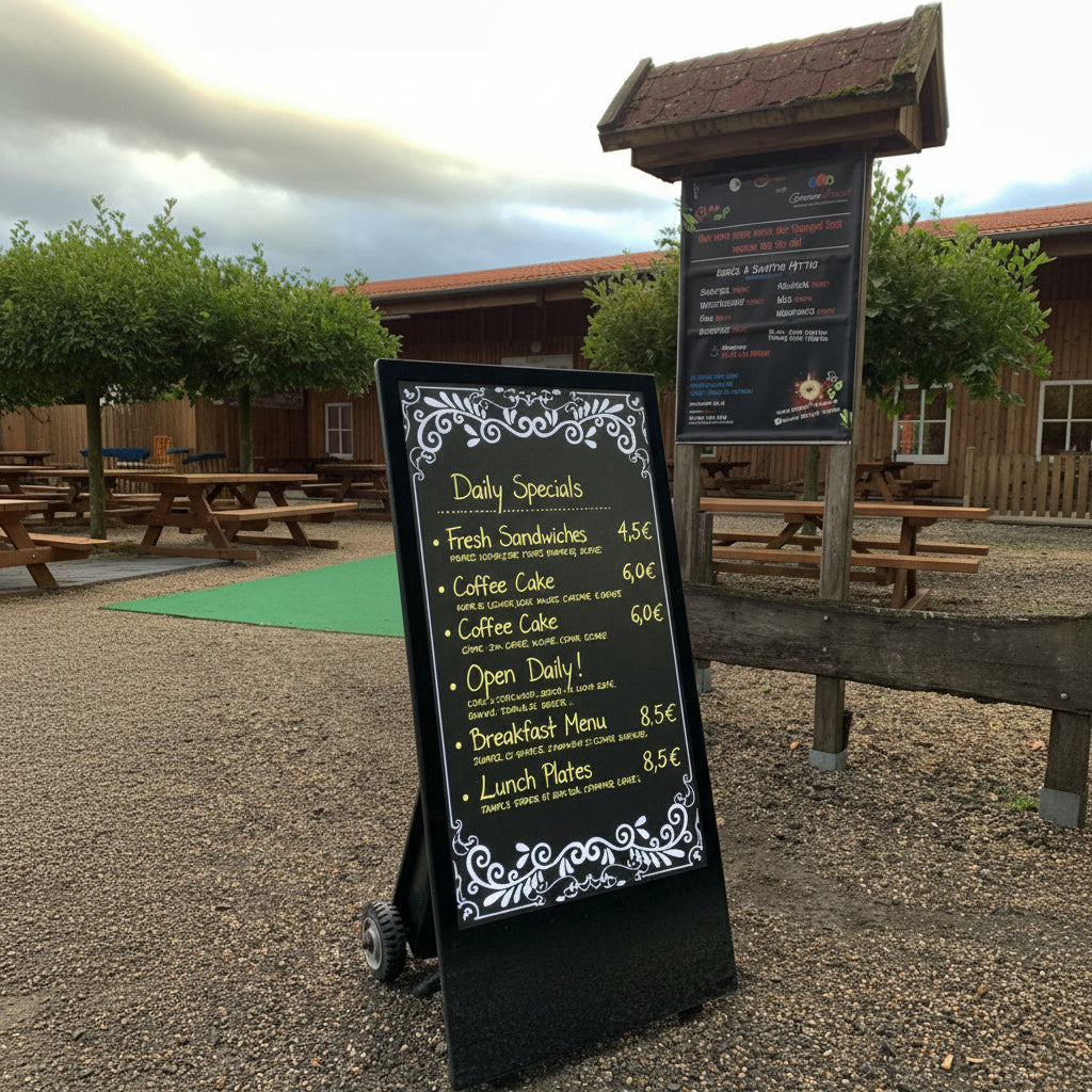 Outdoor Battery Powered Digital A-Board | IP65 Waterproof | 700cd/m²