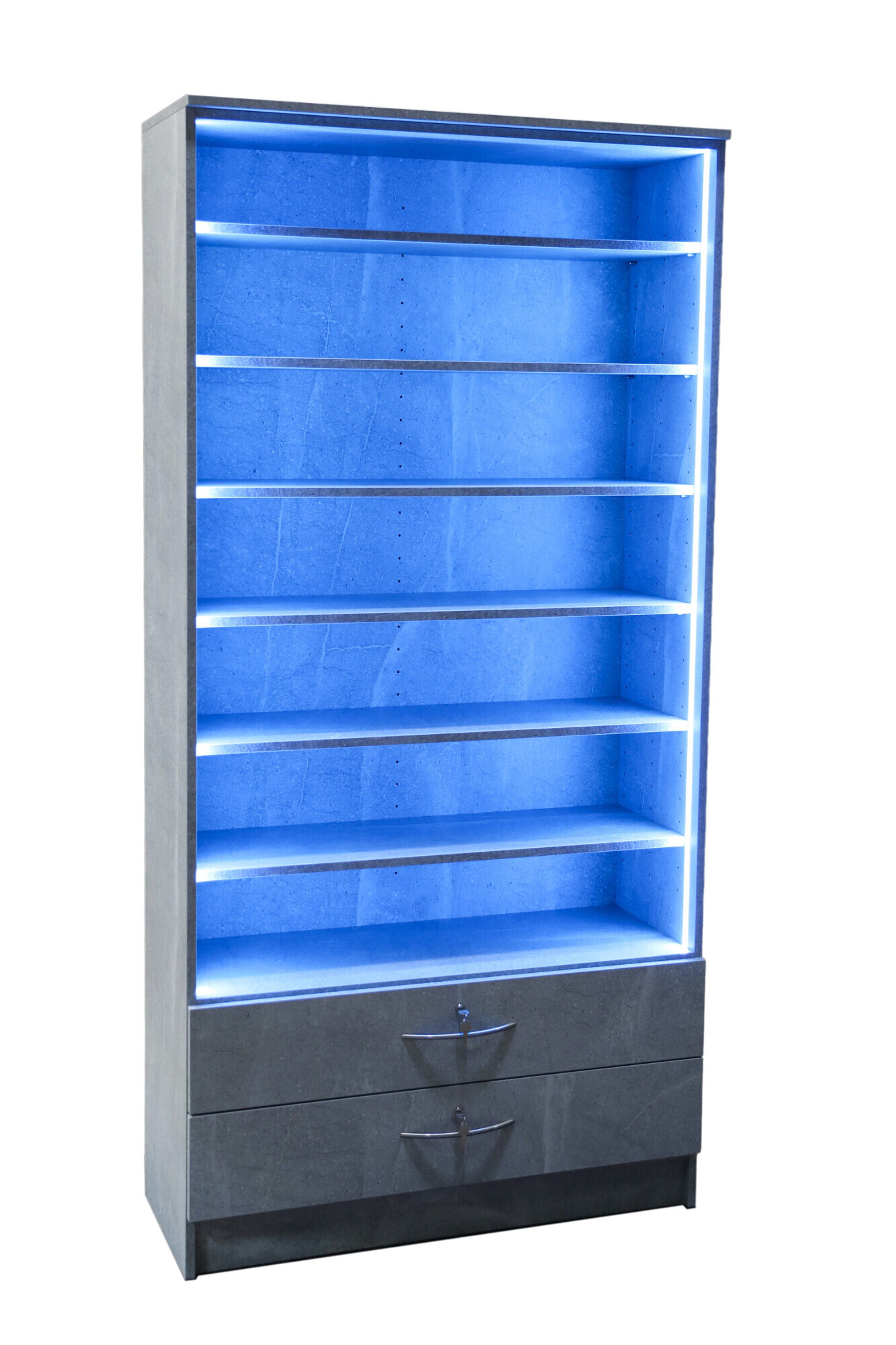 Open Front Vape Display with Storage Drawers - Store Fittings Direct