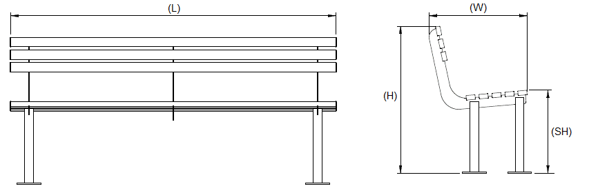 Outdoor Mild Steel Bench Seat