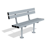 Outdoor Mild Steel Bench Seat with Back  | Gretton Street Furniture - Store Fittings Direct