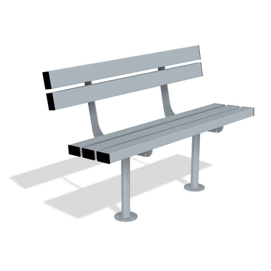Outdoor Mild Steel Bench Seat with Back  | Gretton Street Furniture - Store Fittings Direct