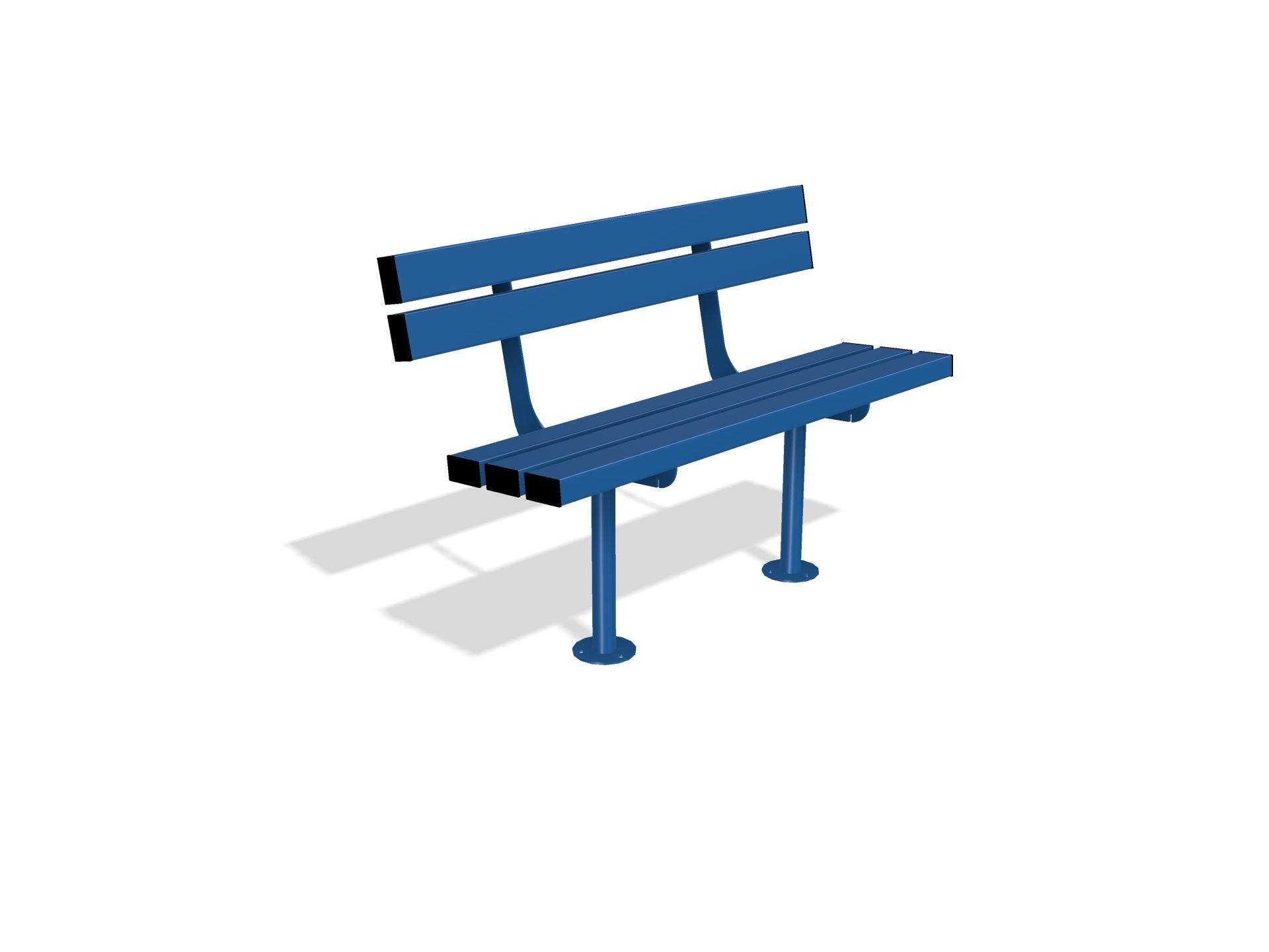 Outdoor Mild Steel Bench Seat with Back  | Gretton Street Furniture - Store Fittings Direct