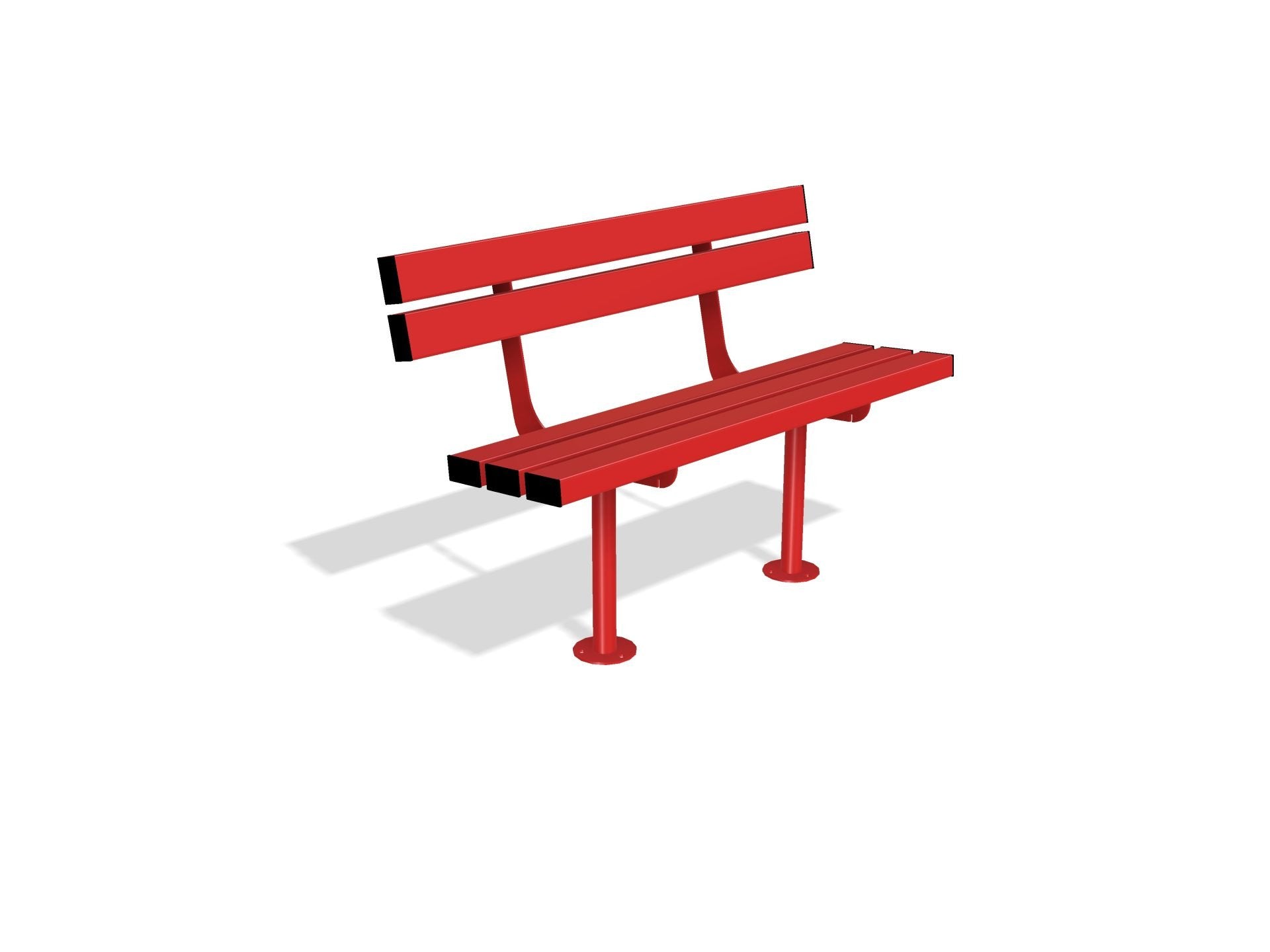 Outdoor Mild Steel Bench Seat with Back  | Gretton Street Furniture - Store Fittings Direct
