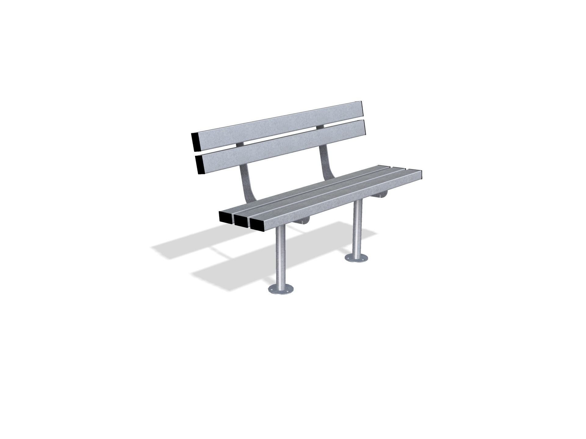 Outdoor Mild Steel Bench Seat with Back  | Gretton Street Furniture - Store Fittings Direct