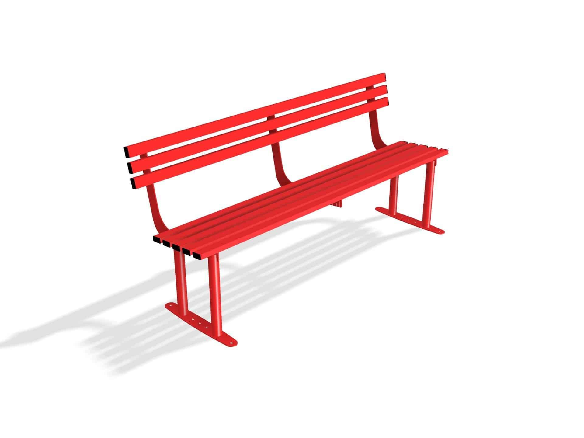 Outdoor Mild Steel Bench Seat with Back  | Haddon Street Furniture - Store Fittings Direct