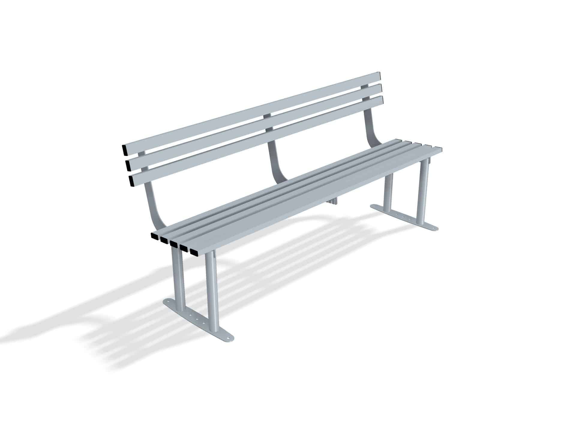 Outdoor Mild Steel Bench Seat with Back  | Haddon Street Furniture - Store Fittings Direct