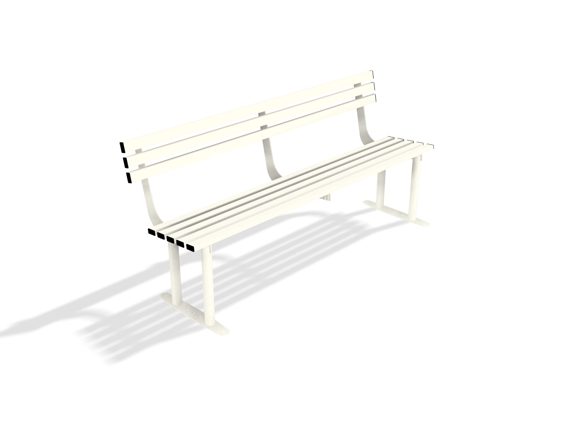 Outdoor Mild Steel Bench Seat with Back  | Haddon Street Furniture - Store Fittings Direct
