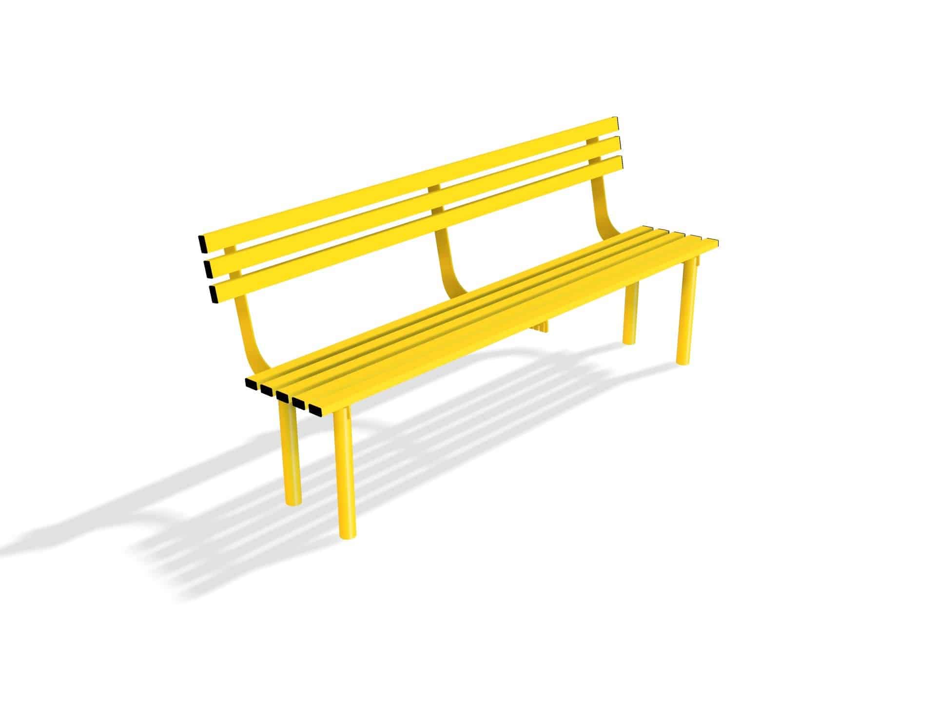 Outdoor Mild Steel Bench Seat with Back  | Haddon Street Furniture - Store Fittings Direct