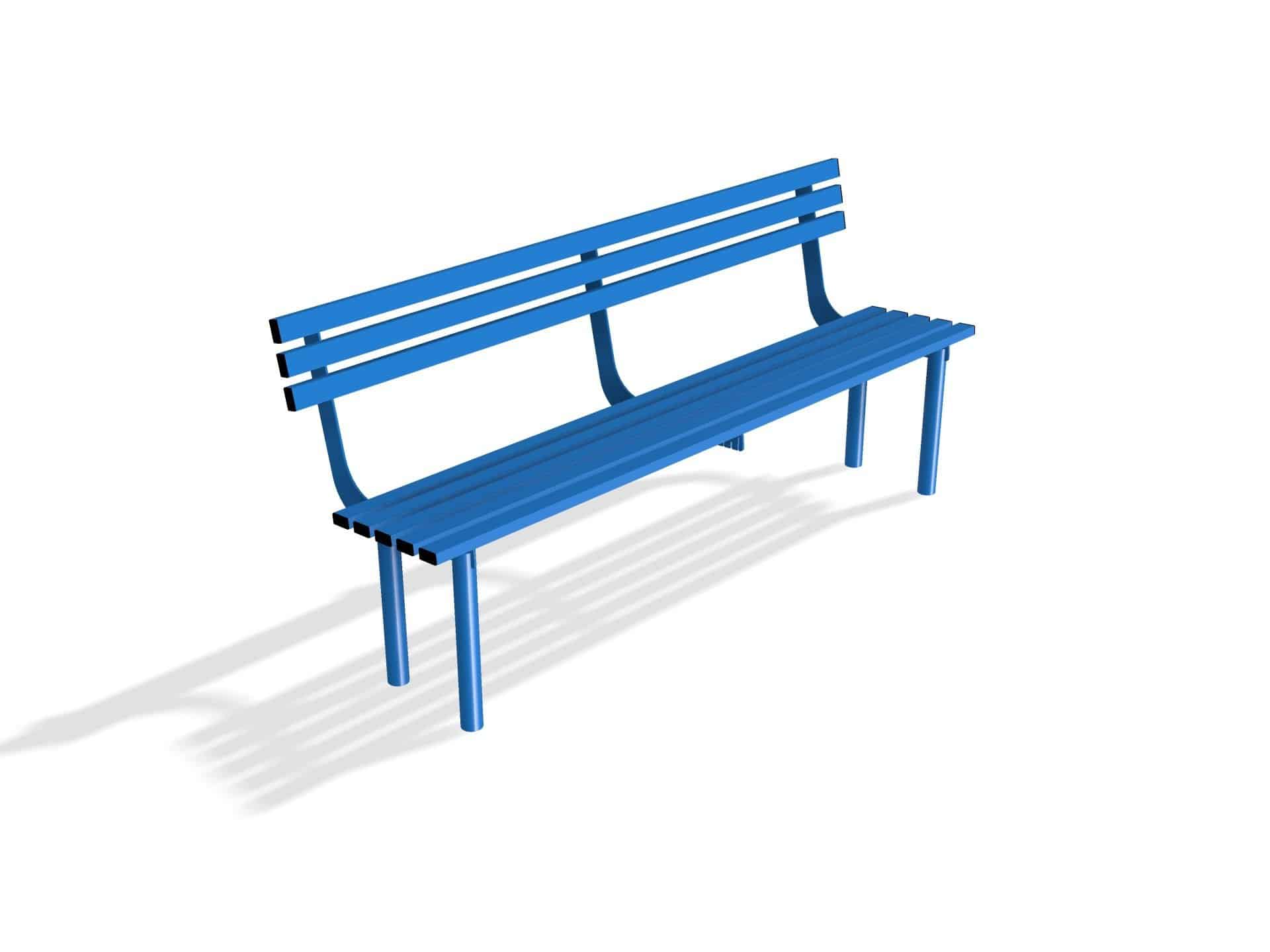 Outdoor Mild Steel Bench Seat with Back  | Haddon Street Furniture - Store Fittings Direct