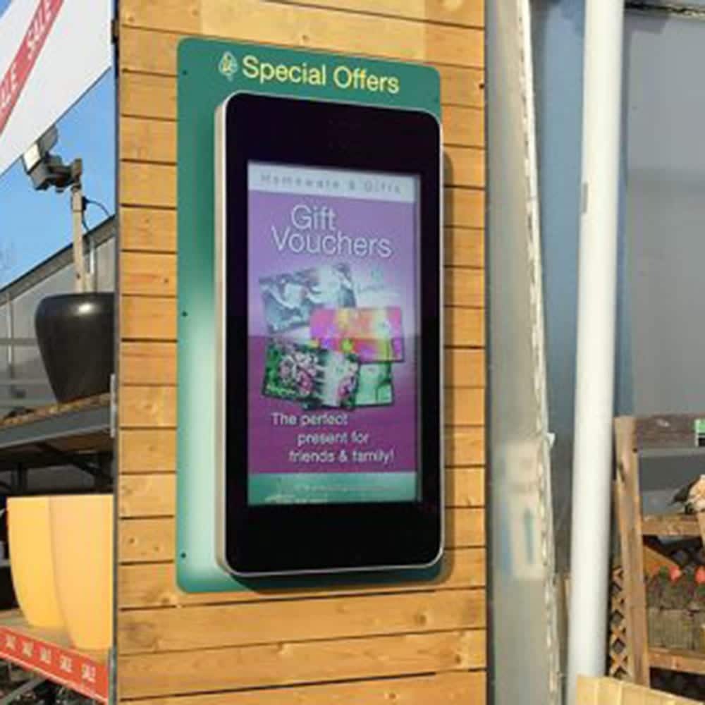 Outdoor PCAP Wall-Mounted Touch Screen Displays | Ultra High Brightness | Waterproof IP65 - Store Fittings Direct