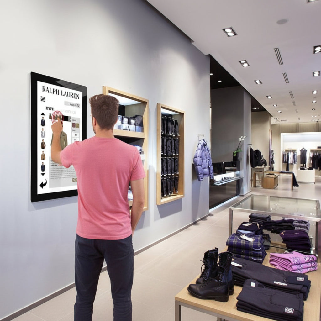 PCAP Wall-Mounted Android Touch Screen Display | Giant Interactive Tablet | 22" to 55" - Store Fittings Direct