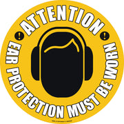 PROline Floor Sign - 430mm - Attention Ear Protection Must Be Worn - Store Fittings Direct