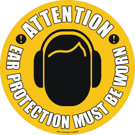 PROline Floor Sign - 430mm - Attention Ear Protection Must Be Worn - Store Fittings Direct