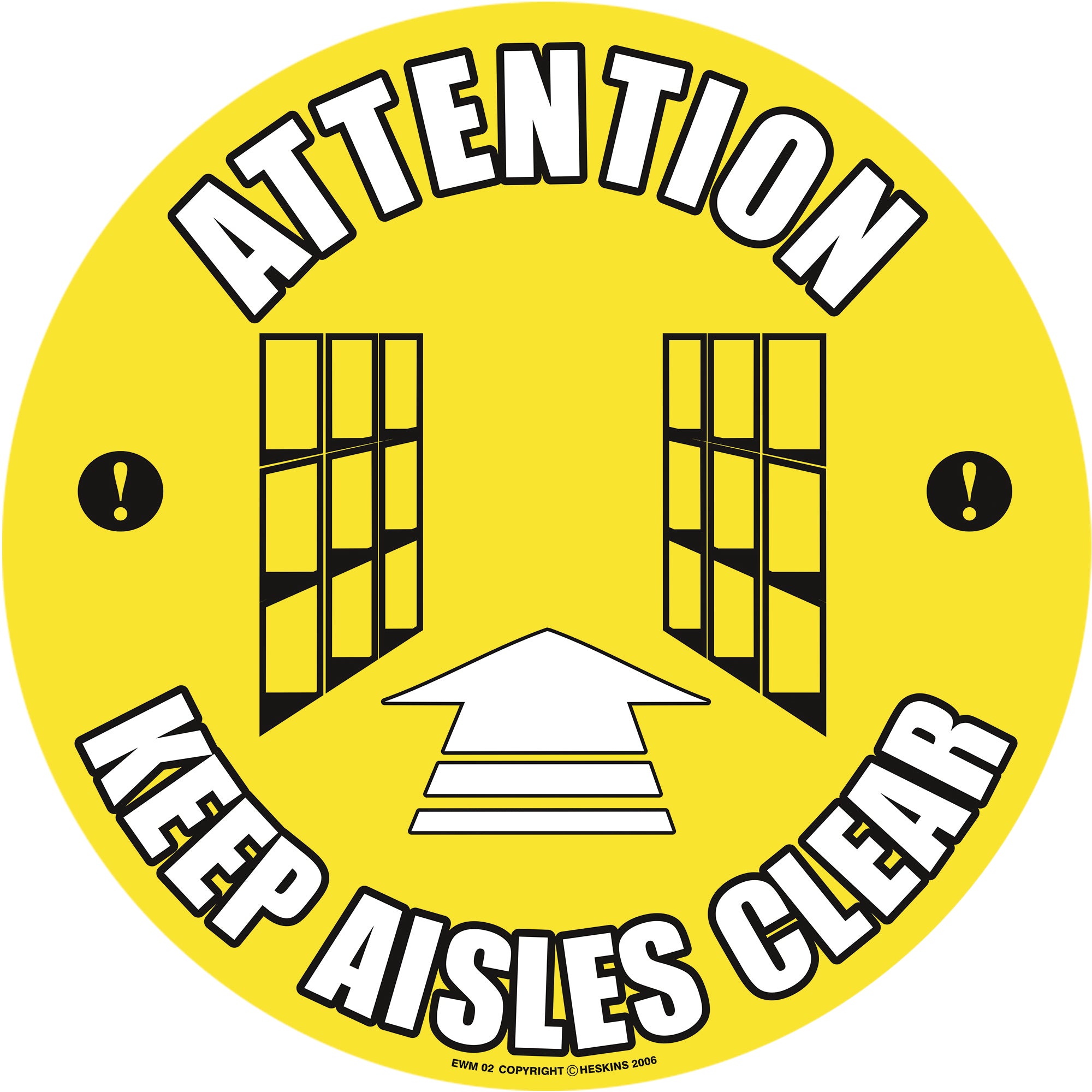 PROline Floor Sign - 430mm - Attention Keep Aisles Clear - Store Fittings Direct