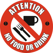 PROline Floor Sign - 430mm - Attention No Food Or Drink - Store Fittings Direct