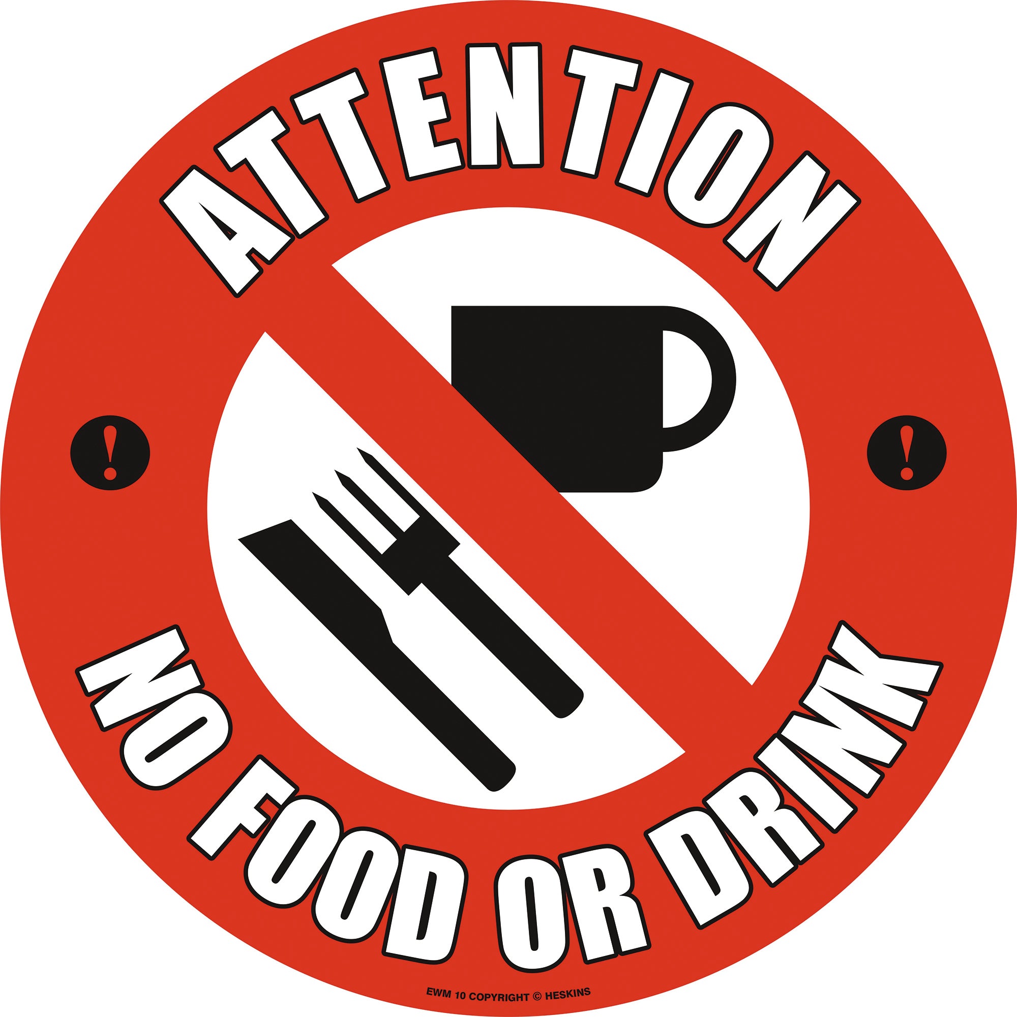PROline Floor Sign - 430mm - Attention No Food Or Drink - Store Fittings Direct