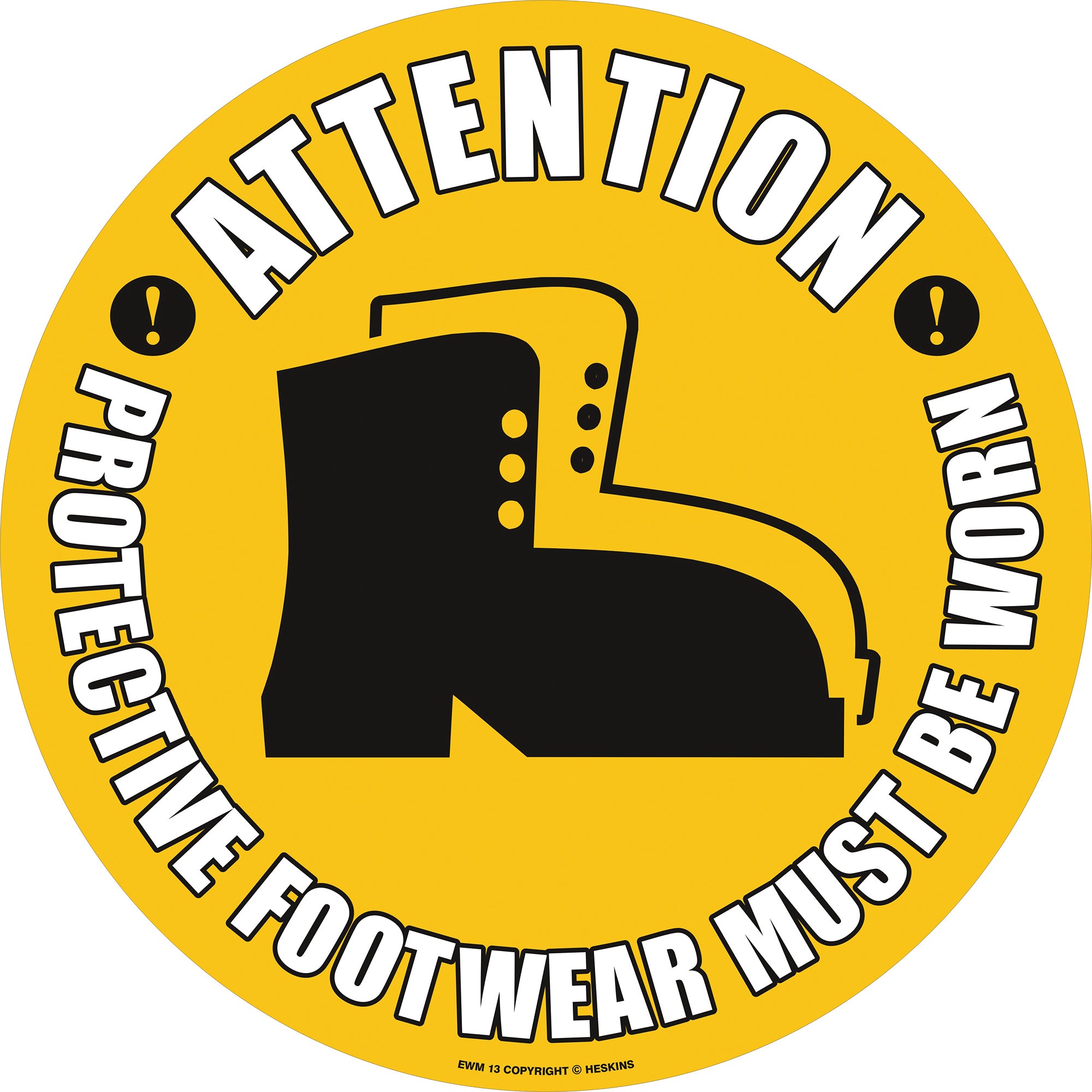 PROline Floor Sign - 430mm - Attention Protective Footwear Must Be Worn - Store Fittings Direct