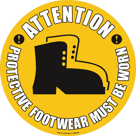 PROline Floor Sign - 430mm - Attention Protective Footwear Must Be Worn - Store Fittings Direct