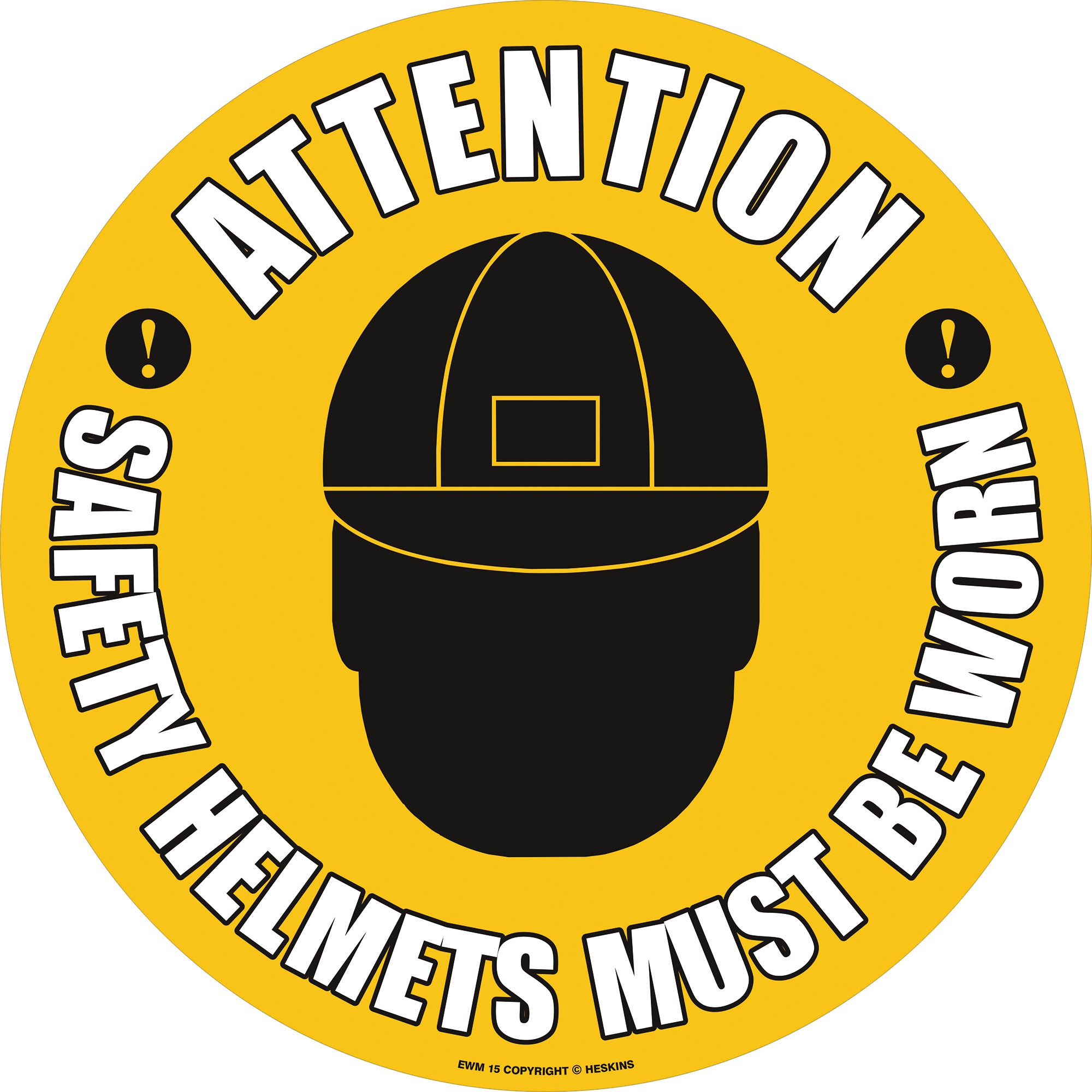 PROline Floor Sign - 430mm - Attention Safety Helmets Must Be Worn - Store Fittings Direct