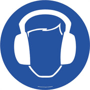 PROline Floor Sign - 430mm - Ear Protection - Blue/White - Store Fittings Direct