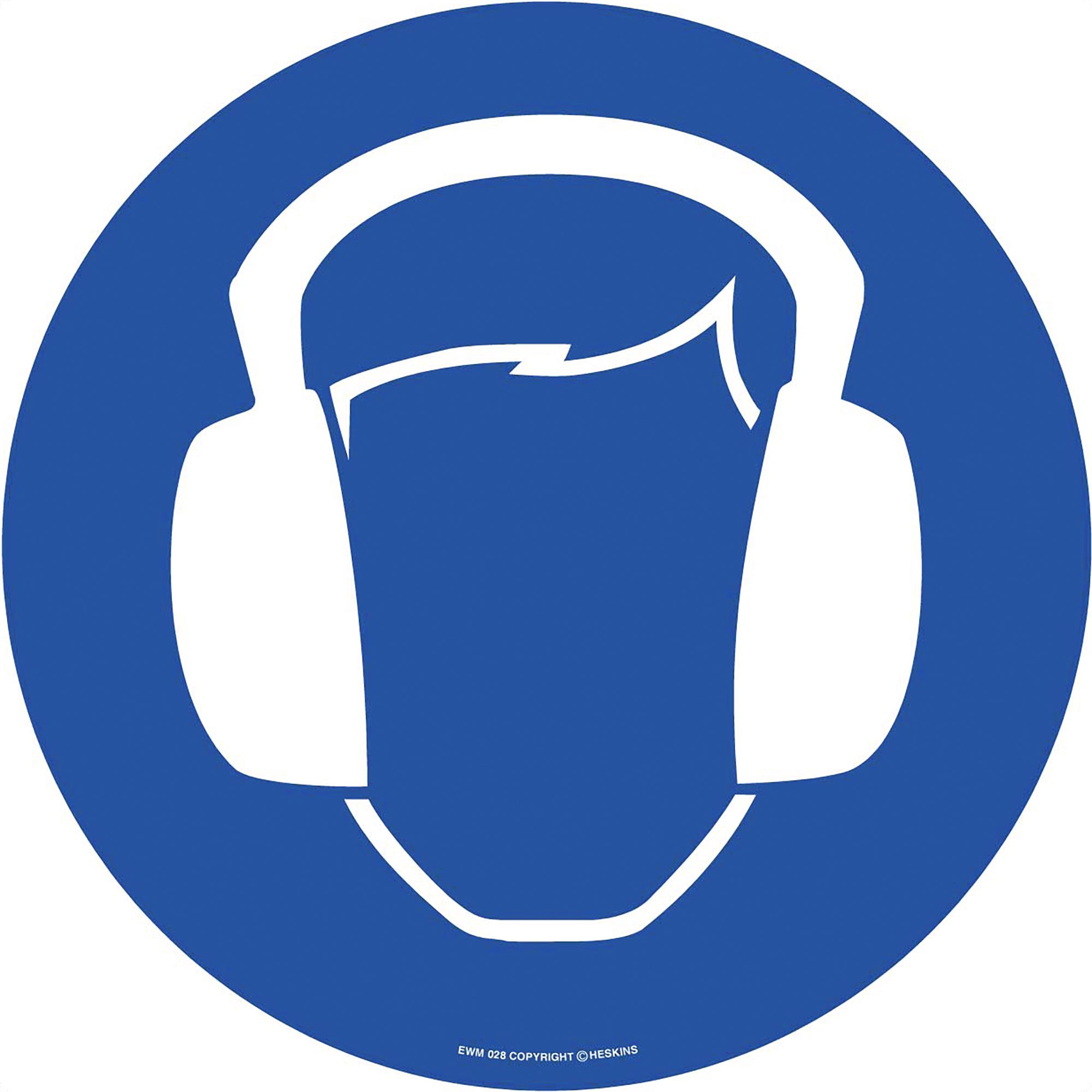 PROline Floor Sign - 430mm - Ear Protection - Blue/White - Store Fittings Direct