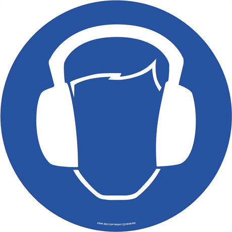PROline Floor Sign - 430mm - Ear Protection - Blue/White - Store Fittings Direct