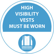 PROline Floor Sign - 430mm - High Visibility Vests Must Be Worn - Blue/White - Store Fittings Direct
