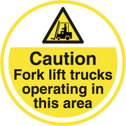 PROline Floor Sign - 450mm - Caution Fork Lift Trucks Operating In This Area - Store Fittings Direct