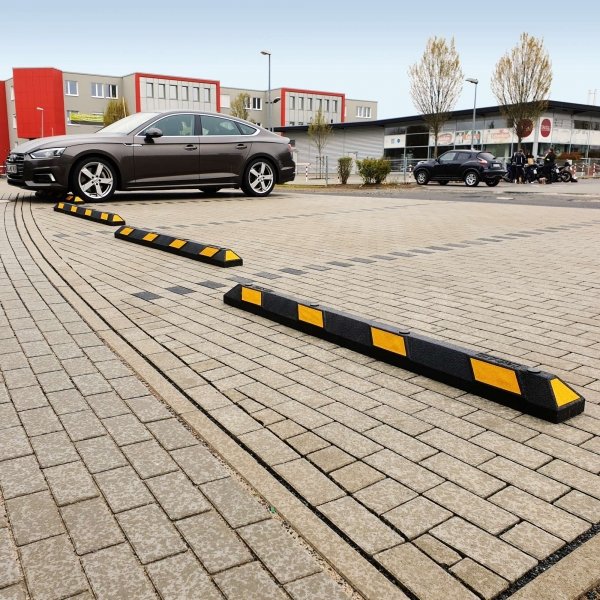 Park AID Wheel Stops | Recycled Rubber Car Park Wheel Stopper - Store Fittings Direct
