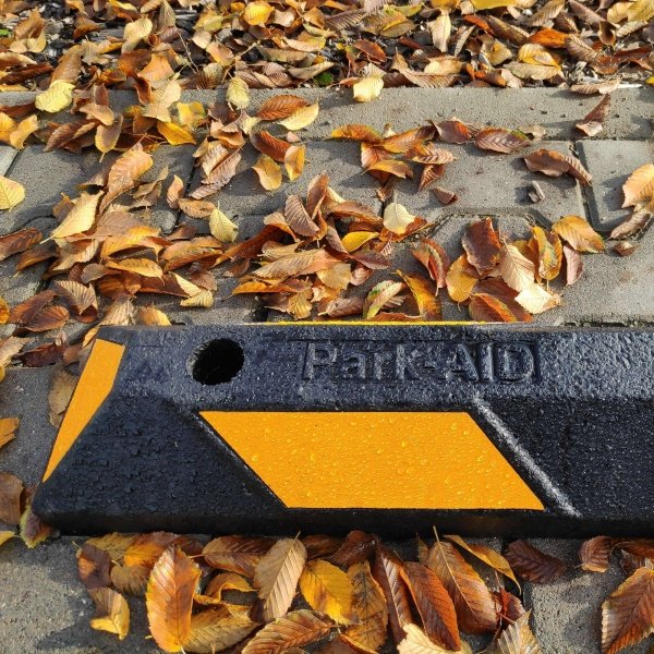 Park AID Wheel Stops | Recycled Rubber Car Park Wheel Stopper - Store Fittings Direct