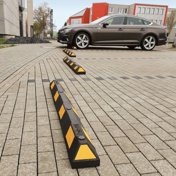 Park AID Wheel Stops | Recycled Rubber Car Park Wheel Stopper - Store Fittings Direct