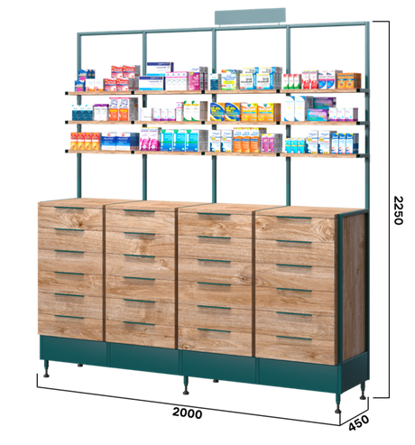 Pharmacy Checkout Wall Cabinet | By Blencoe - Store Fittings Direct
