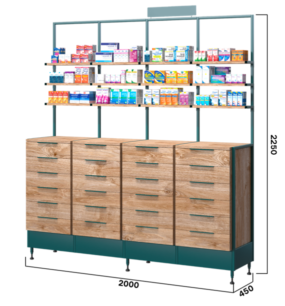 Pharmacy Checkout Wall Cabinet | By Blencoe - Store Fittings Direct