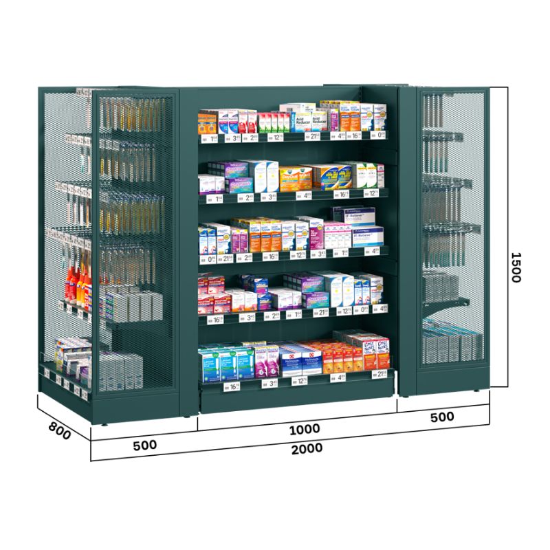 Pharmacy Standard Gondola Island | By Blencoe - Store Fittings Direct
