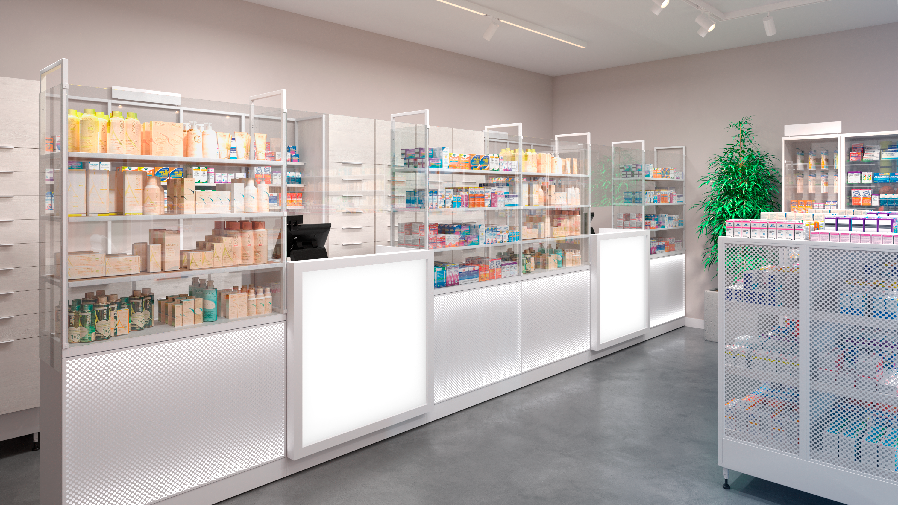 Pharmacy Checkout Wall Cabinet | By Blencoe - Store Fittings Direct
