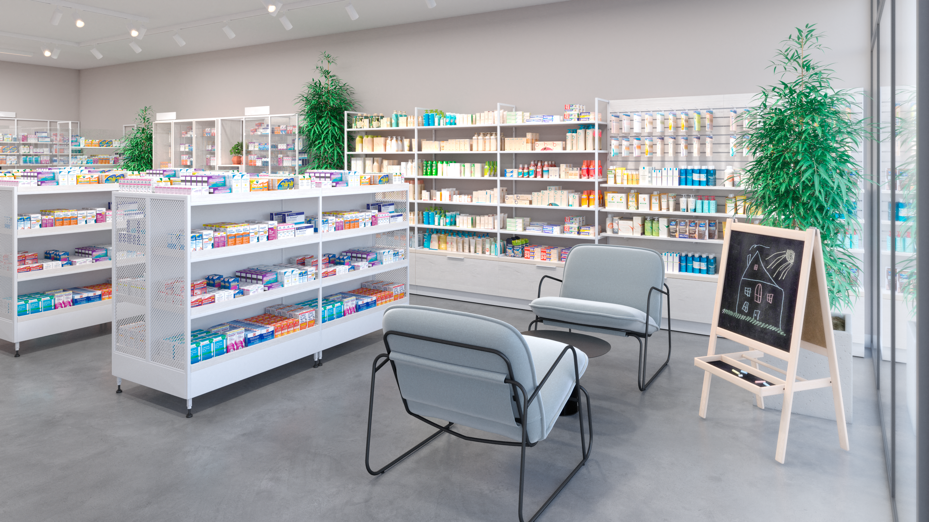 Pharmacy Checkout Wall Cabinet | By Blencoe - Store Fittings Direct