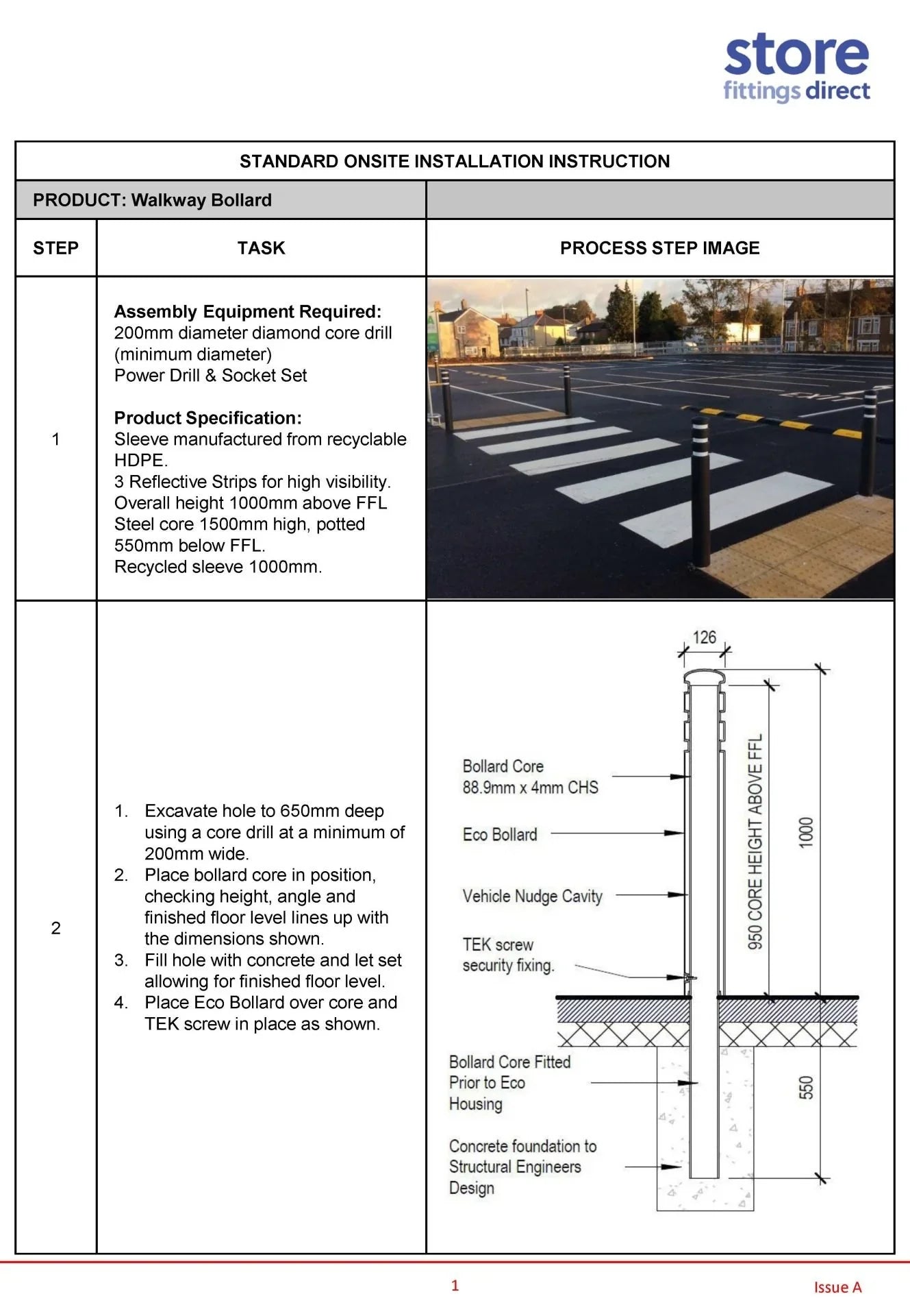 Plastic Bollards | Recycled with a Steel Core - Store Fittings Direct