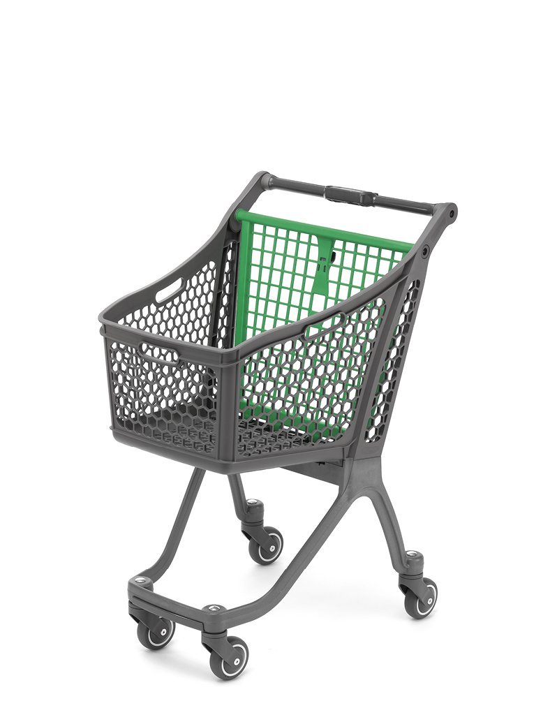 Plastic Shopping Trolley Green 75L